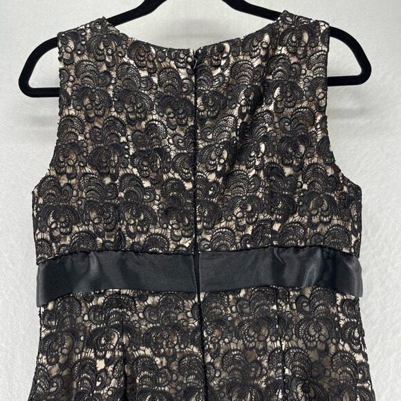 JS Collections Dress Size 6 Sheath Lace Overlay Knee Length Sleeveless Black - Picture 6 of 12